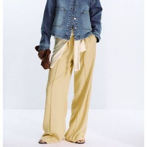 Zara Tan Wide-Leg Trousers